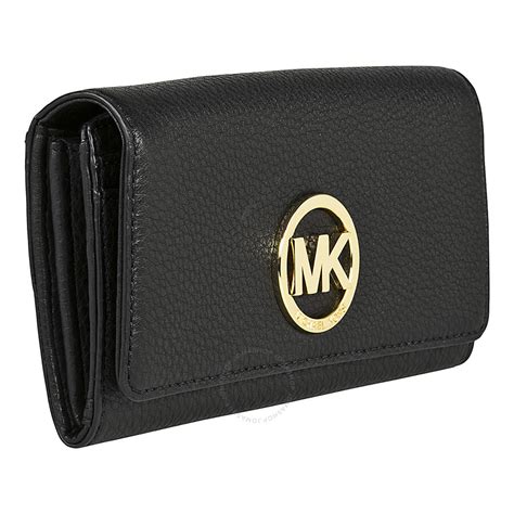 michael kors fulton black leather wallet|mk fulton.